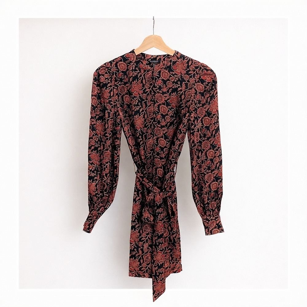 Scotch & Soda Floral Long Sleeve Dress, Size: XS